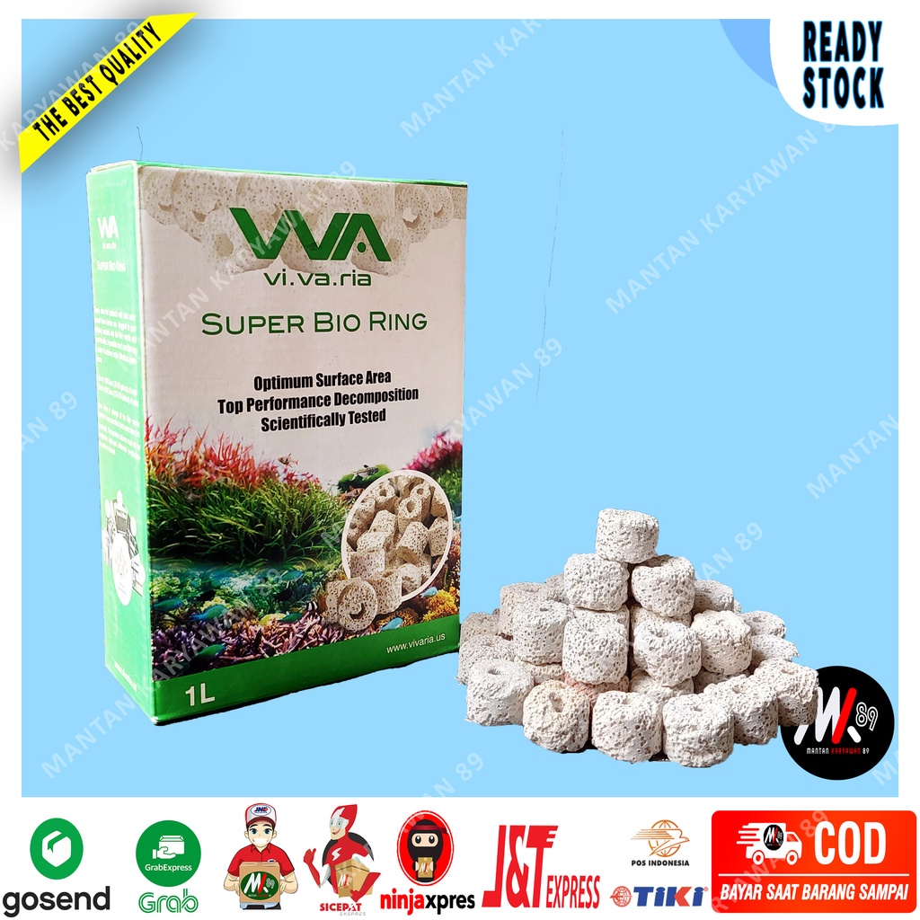 VIVARIA Super Bio Ring Media Filter Rumah Bakteri Aquarium Premium Kualitas Import Menurunkan Ammoni