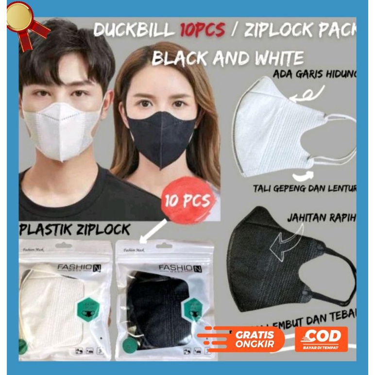 MASKER DUCKBILL BELLMASK ISI 10 ZIPLOCK TERBAIK , MASKER DUCK BILL