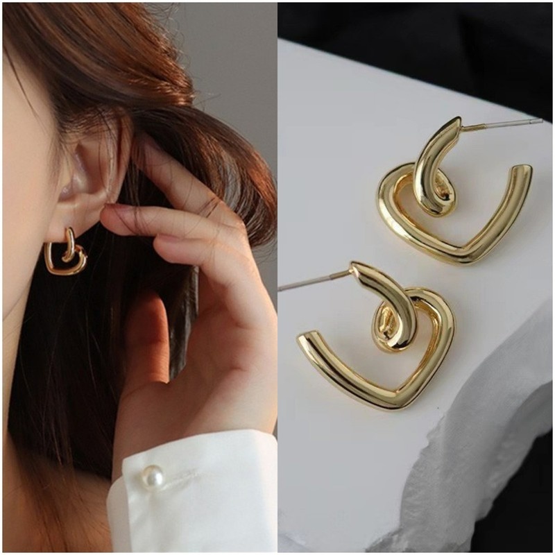 Anting Tusuk Sterling Silver 925 Model Hati Untuk Wanita