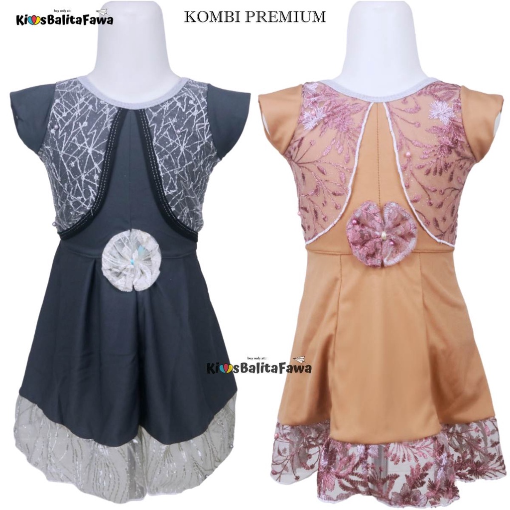 Dress Keira Uk Bayi - 8 Tahun / Dres Brukat Kensi Anak Perempuan Baju Baby Import Gaun Kondangan