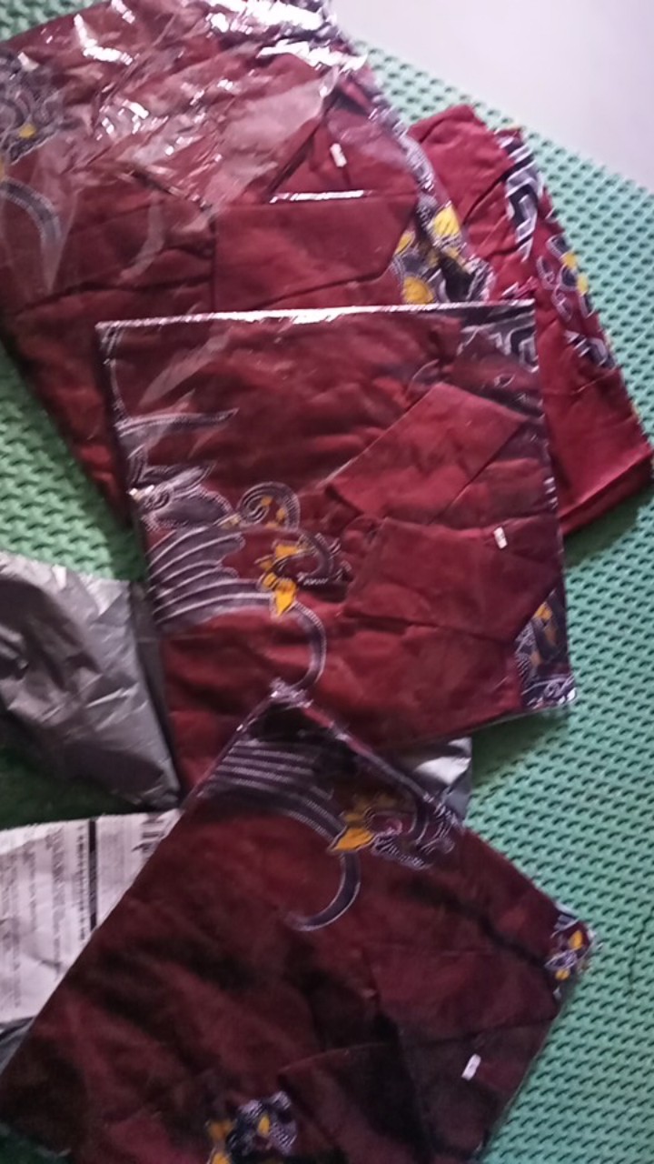 Batik Couple Keluarga Sania Ruffle Ori Ndoro Jowi Dnt Motif Kenari Merah