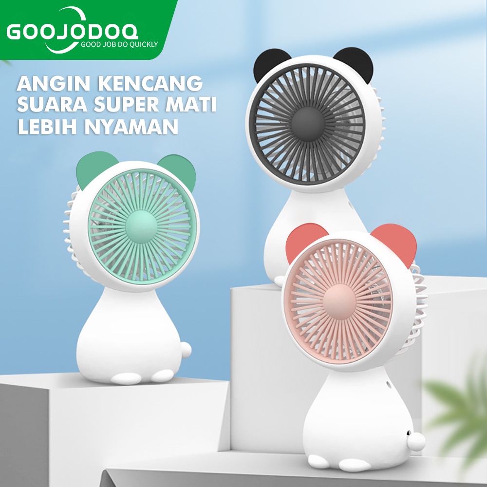 【Beli dua diskon 20%】 Goojodoq Kipas meja isi ulang USB / kipas angin mini genggam beruang cute /mini fan portable