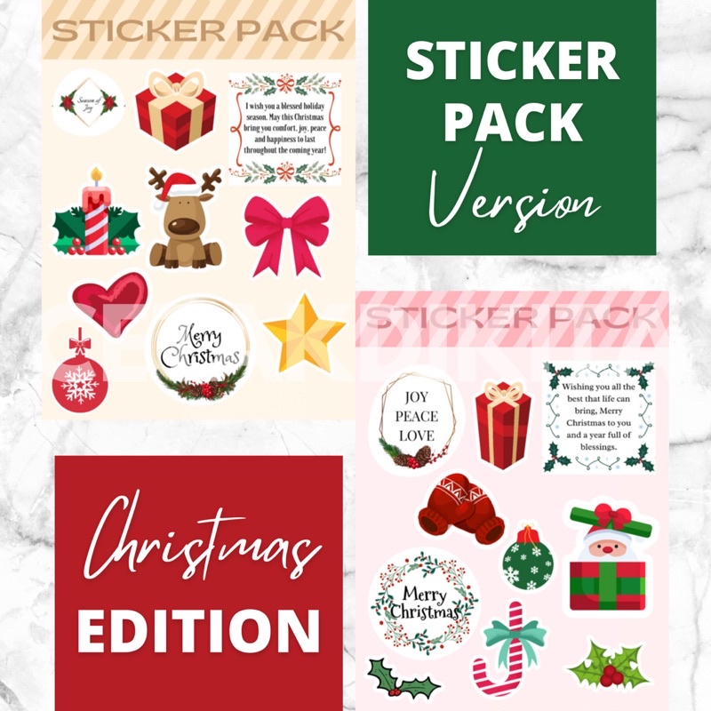 

STICKER PACK CHRISTMAS EDITION ! STICKER NATAL 9x12 CM || FREE CUTTING || CHRISTMAS STICKER
