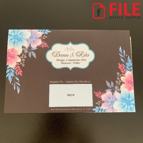 Blangko Undangan Pernikahan Kosong Murah Bunga Floral - ERBA 88219