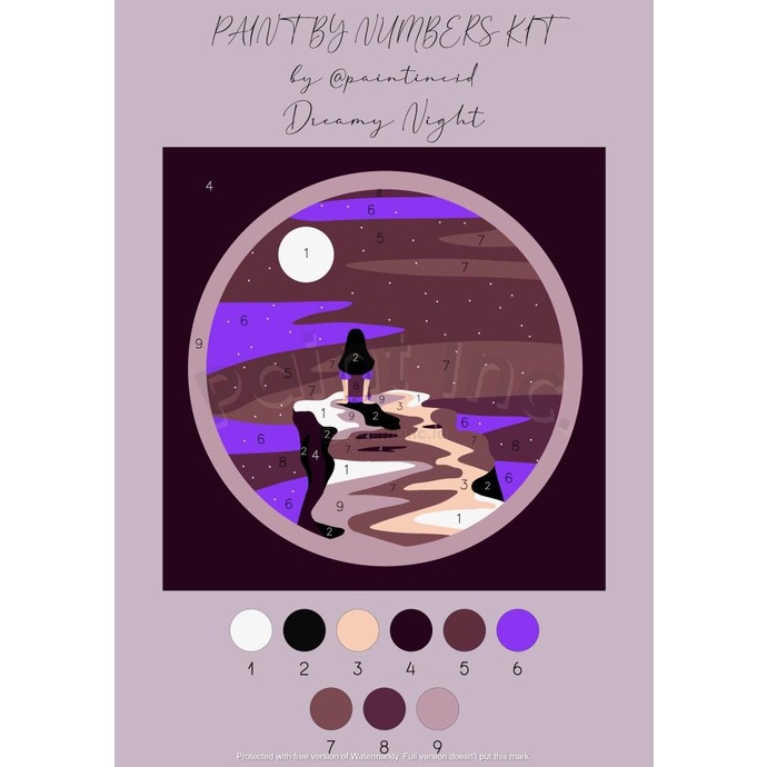 

[COD] Paint by Numbers Kit: Dreamy Night | Paint Inc. ID | Painting Kit HEMAT Kode 474