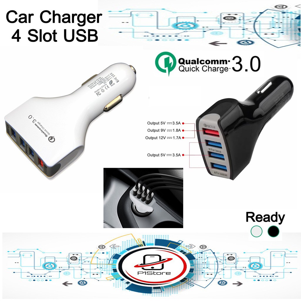 Charger Mobil 4 USB / 2 usb / car charger / Adapter MOBIL / USB CAR CHARGER 4 USB / 2 usb Qualcomm q