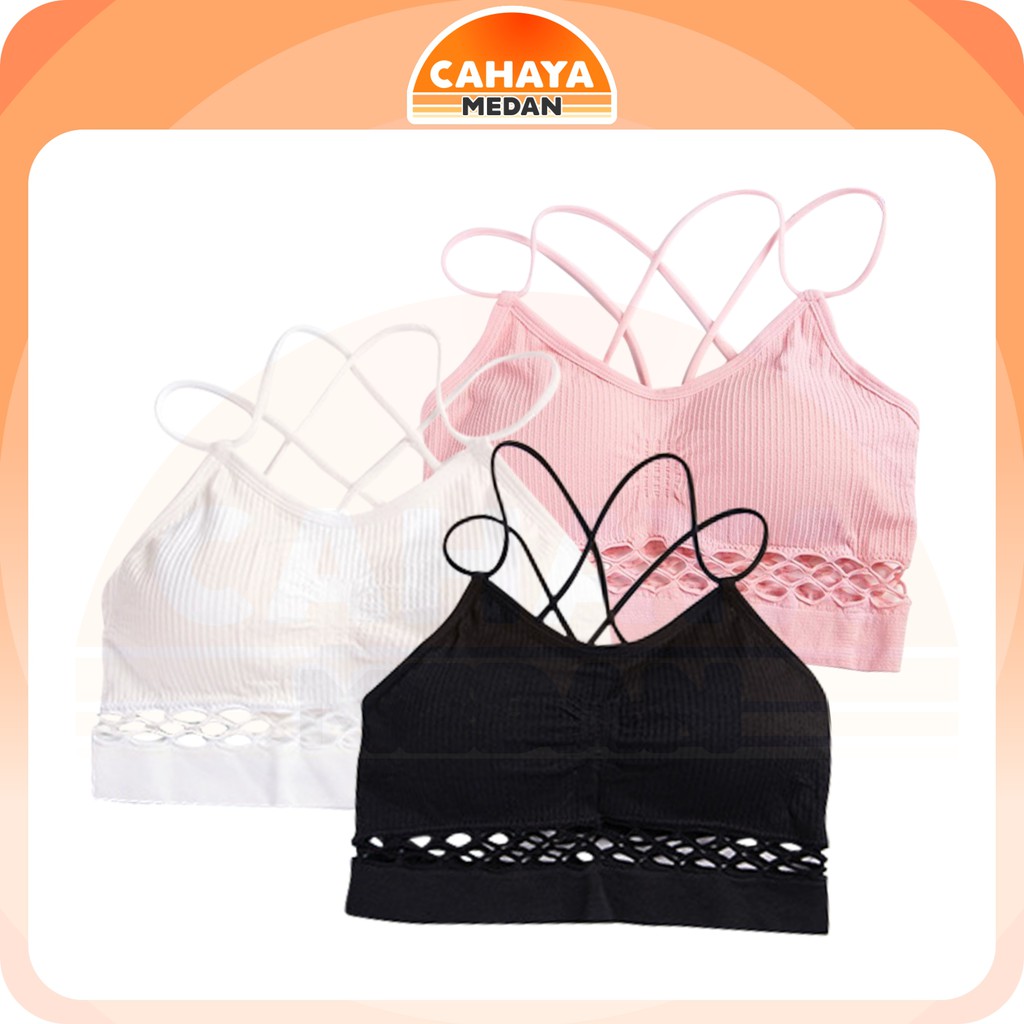 Jual Cahaya Medan BRA316 Sport Bra Jaring BH Olahraga Yoga Tanpa Kawat