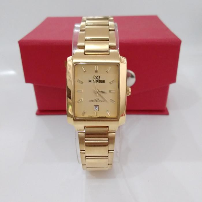 Bagus jam tangan mirage kotak 8545 BSP-L gold wanita original Murah