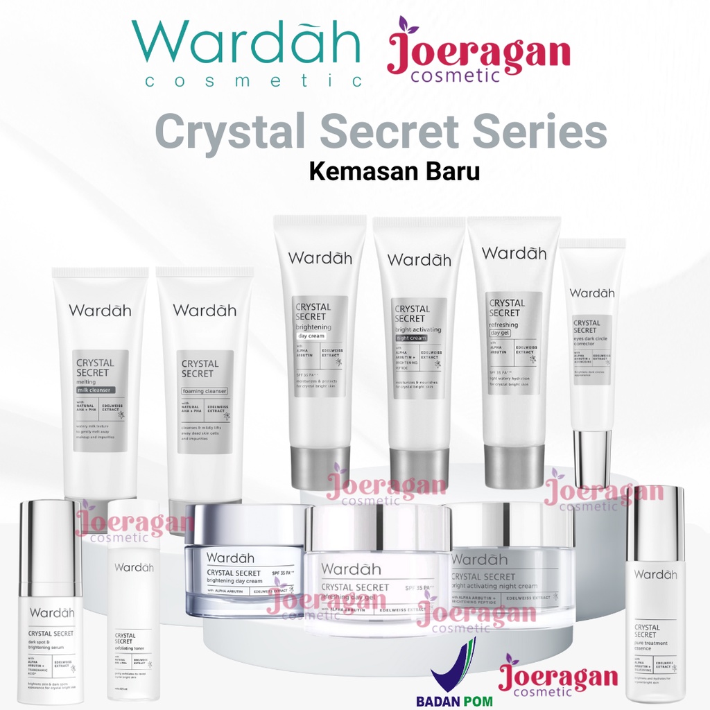 WARDAH CRYSTAL SECRET Day Cream Night Cream Facial Wash Serum Wardah White Secret KEMASAN BARU