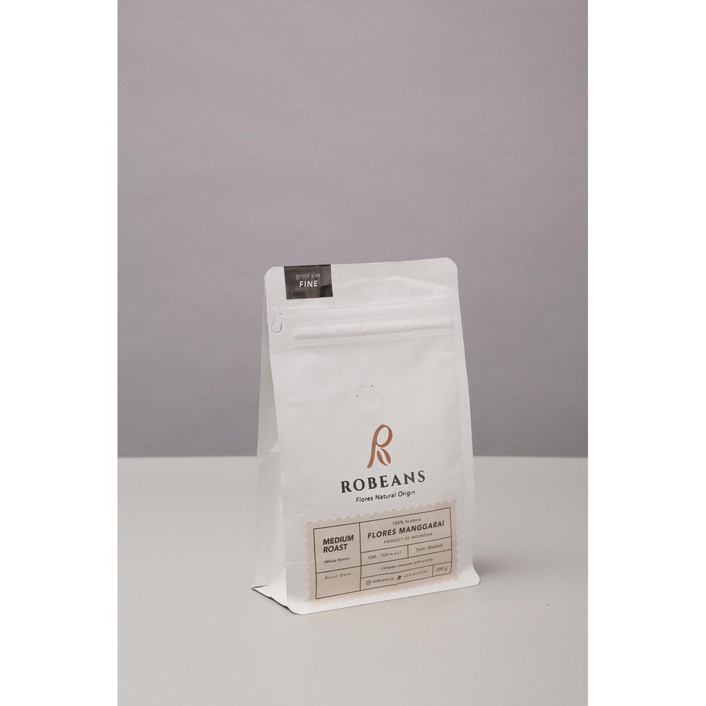 

Kopi Arabika Flores Semi Washed Premium | Robeans Medium Roast 200g | Roasted Coffee Beans