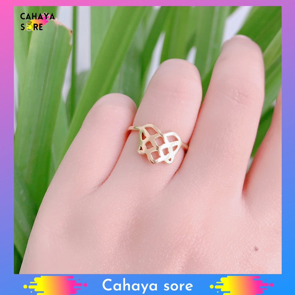 Cincin Titanium Gold Cincin Dewasa Simpel CD49