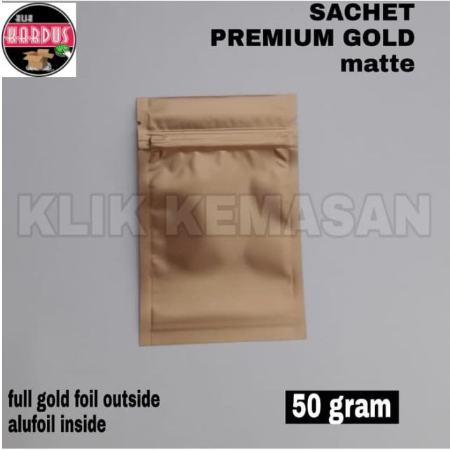 SACHET PREMIUM GOLD FOIL 50 GRAM WITH ZIPPER