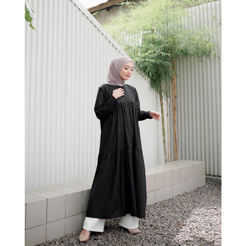 100% REALPICT viana dress wanita dewasa terbaru kekinian_hits // harga promo bahan katun poplin fit to XL (7)