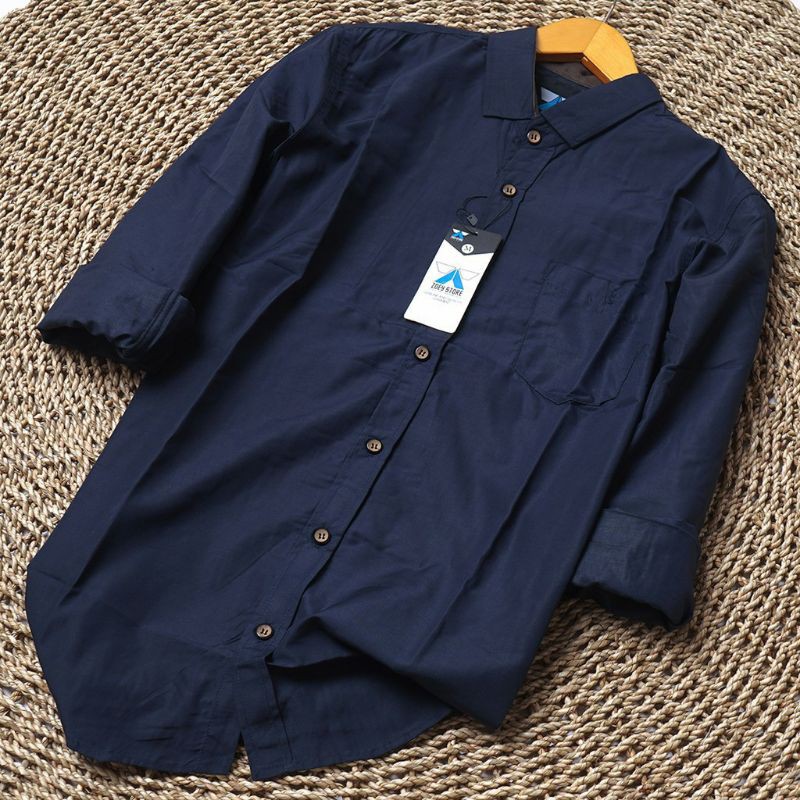 KEMEJA POLOS PANJANG PRIA PREMIUM CASUAL DISTRO/KEMEJA PANJANG