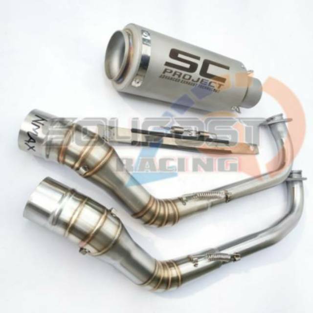 knalpot racing aerox 155 nmax vario150 fullsystem sc project