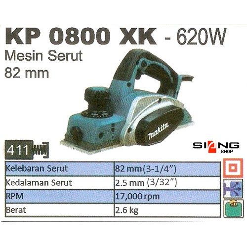 Makita KP 0800 XK / KP 0800XK / KP0800XK Mesin Planner/Serut 82mm