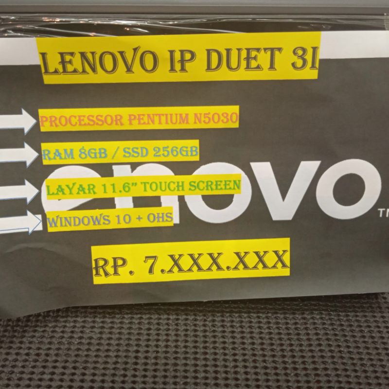 LENOVO IP DUET 3I PENTIUM N5030 8GB SSD 256GB