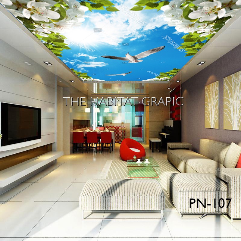 WALLPAPER PLAFON LANGIT BIRU - WALLPAPER PLAFON RUMAH MURAH - WALLPAPER PLAFON 3D -