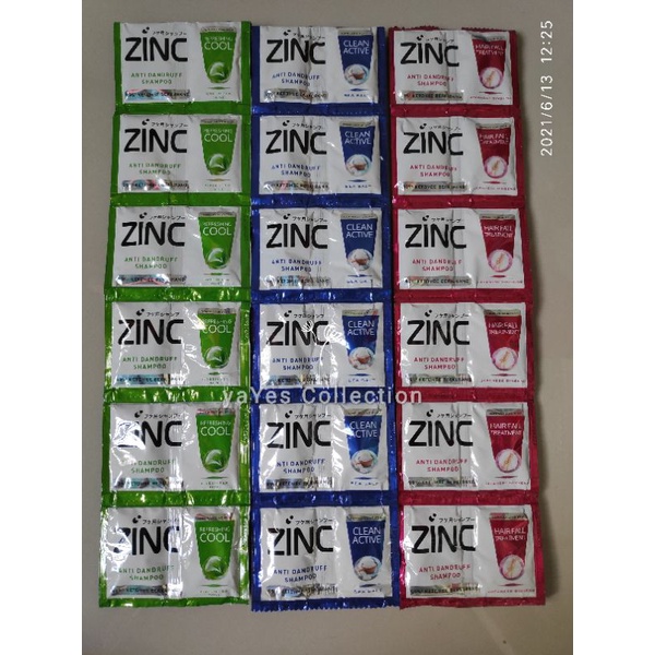 Zinc Shampo Sachet 12 pcs Renceng anti dandruff hair fall treatment Rambut Rontok ketombe cool clean