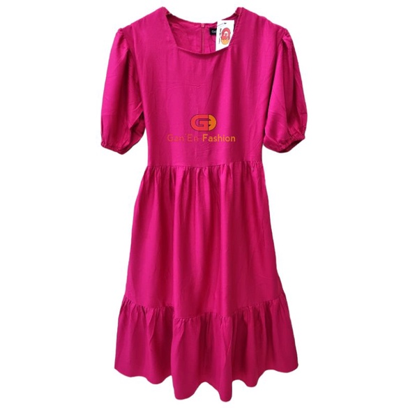 Dress Wanita Dewasa Korea Vintage Terusan Bumil Friendly