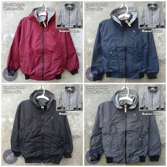 Jaket AnakTK  SD  SMP  Jaket Parasut Anak  Sweater Anak  Jaket Bolak-Balik Anak  JBB Anak