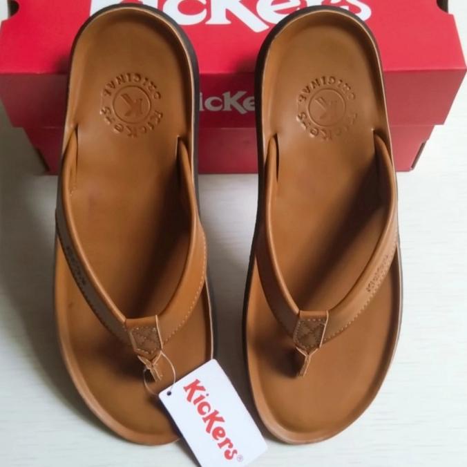 sandal kickers pria - sandal jepit kickers kulit - sandal pria kickers