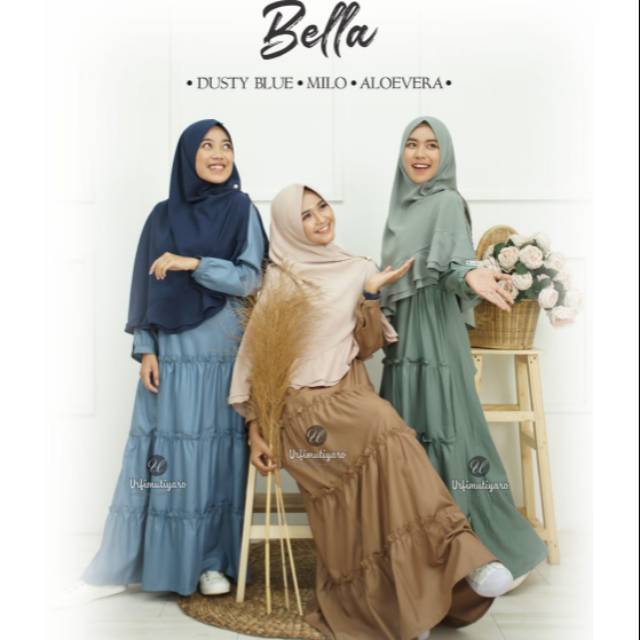 Bella Dress by Urfimutiyaro / Gamis Polos / Gamis Canda / Terbaru / Murah