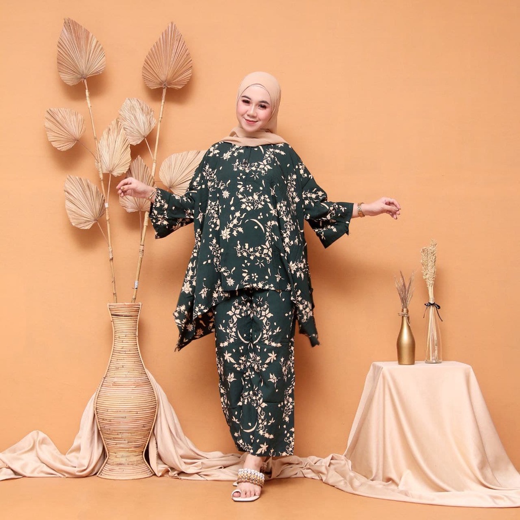 ONE SET WAKA WAKA MELATI  SET RAYON   SETELAN RAYON  ONE SET RAYON  SET WANITA  SETELAN WANITA KEKINIAN