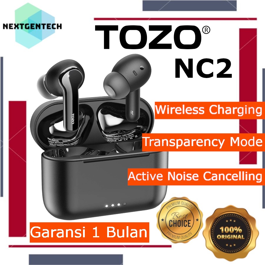 TOZO NC2 Hybrid ANC Wireless Earbud Stereo Transparency Mode In-Ear Detection Wireless Charging IPX6