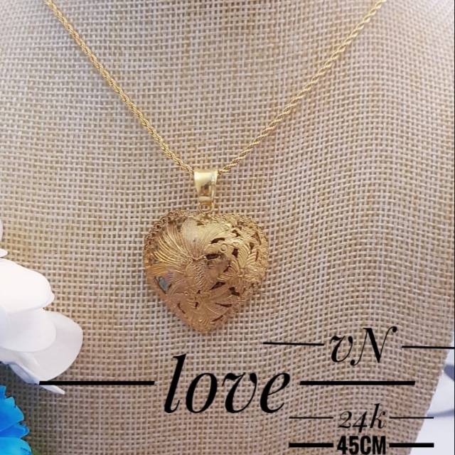 Xuping kalung liontin love lapis emas 24k terlaris