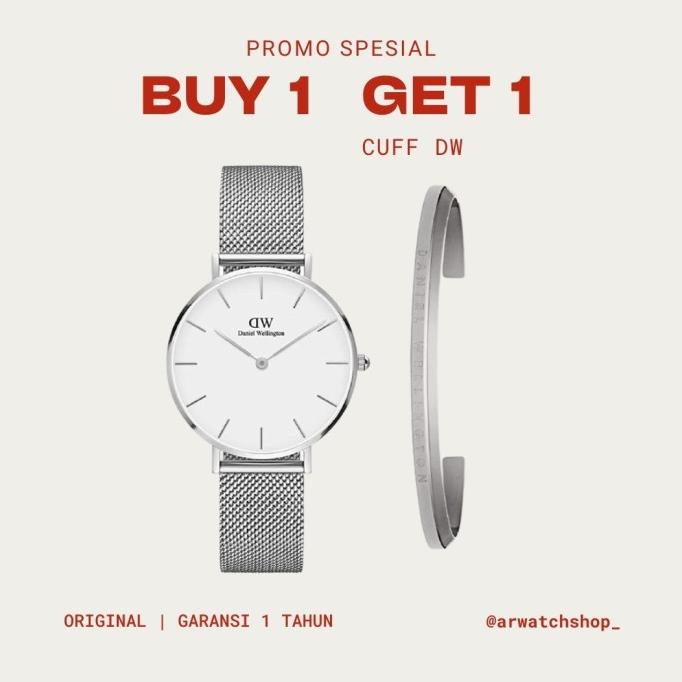 JAM TANGAN WANITA DW STERLING FREE CUFF ORIGINAL TERMURAH FULLSET