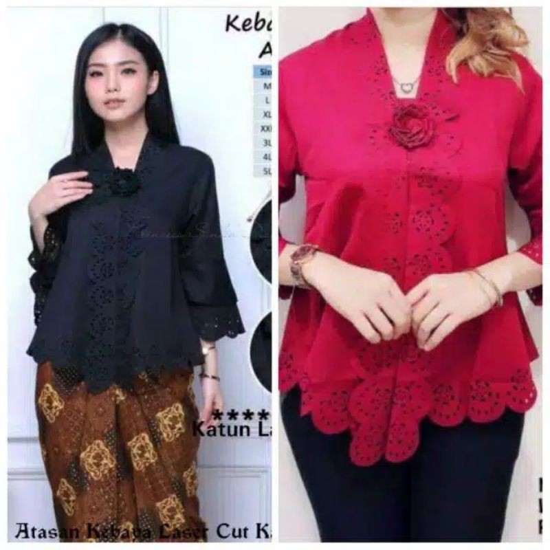 PROMO BARU Kebaya Encim Senada Katun Laser Tangan Terompet