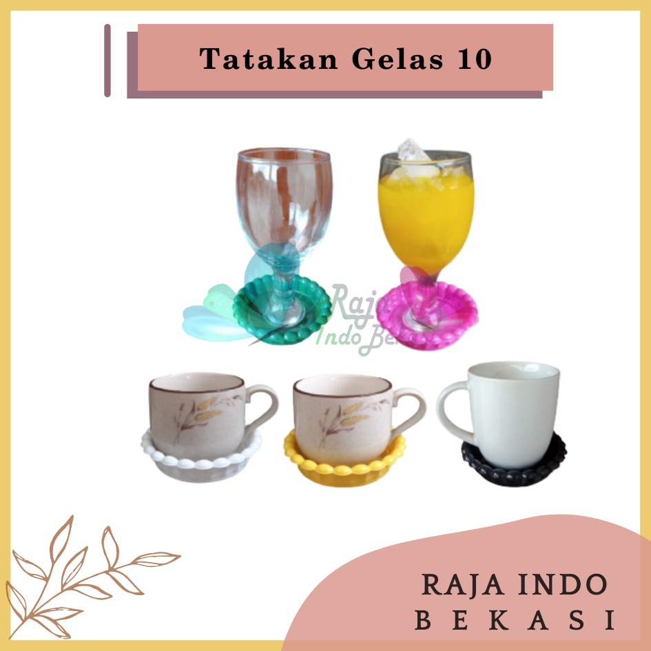 Tatakan Gelas Plastik 10 Warna Warni - Alas Gelas Kopi Teh Lucu Bukan Tatakan Gelas Kaca Keramik