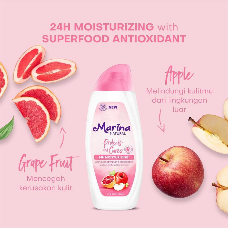 MARINA HAND AND BODY LOTION HBL 350 DAN 500 - MENCERAHKAN MENGHALUSKAN MENYEHATKAN KULIT