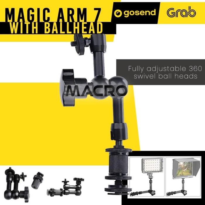 Tripod Magic Arm 7" With Ballhead And Shoe Adapter(M6F3) Tripod Banner Stand Tripod Kamera dan HP Tr