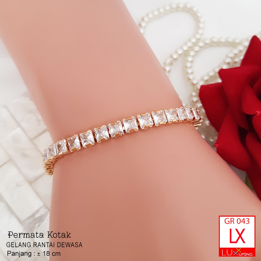 GR 043 Gelang Jurai Wanita Mata Zirkon Jernih Perhiasan Wanita Murah Gelang Pesta Pernikahan Gelang Kondangam Luxx Xuping