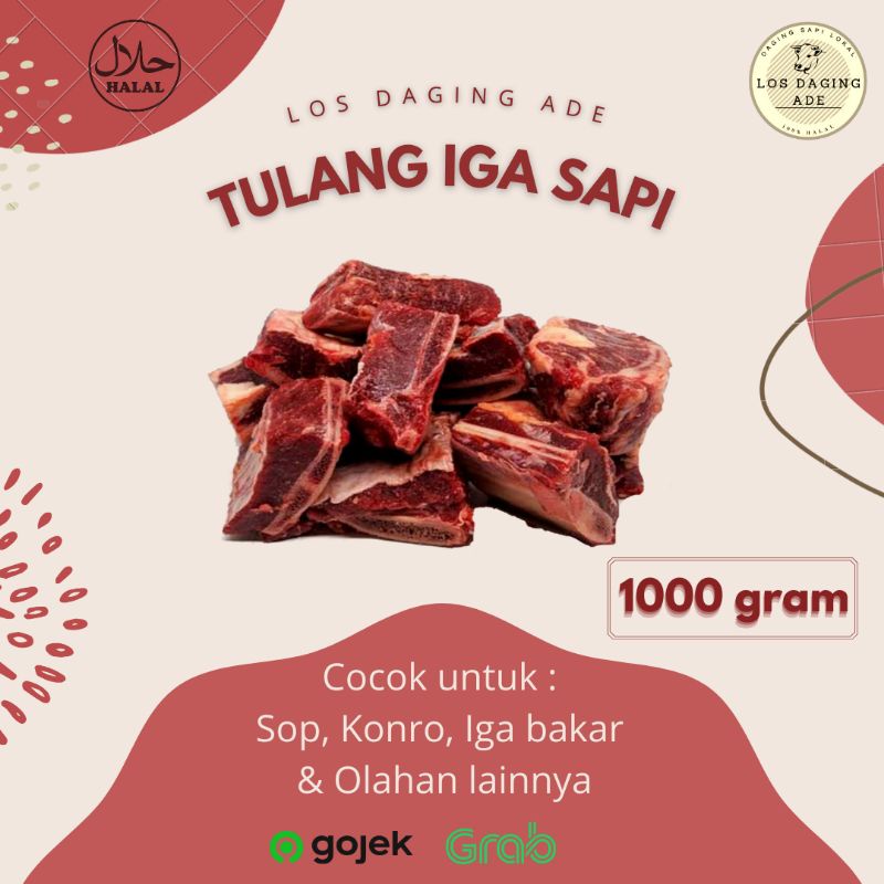 

Tulang Iga Sapi Lokal Segar | 1000 gram