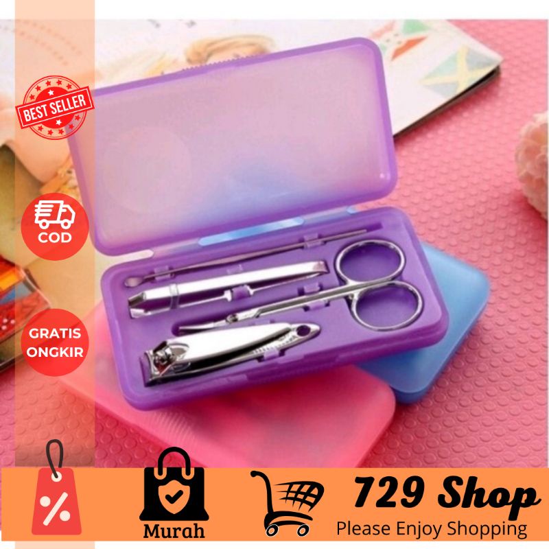 Stainless Manicure Set 4in1 Gunting Kuku Set Korek Kuping Jepitan Bulu Import Best Seller