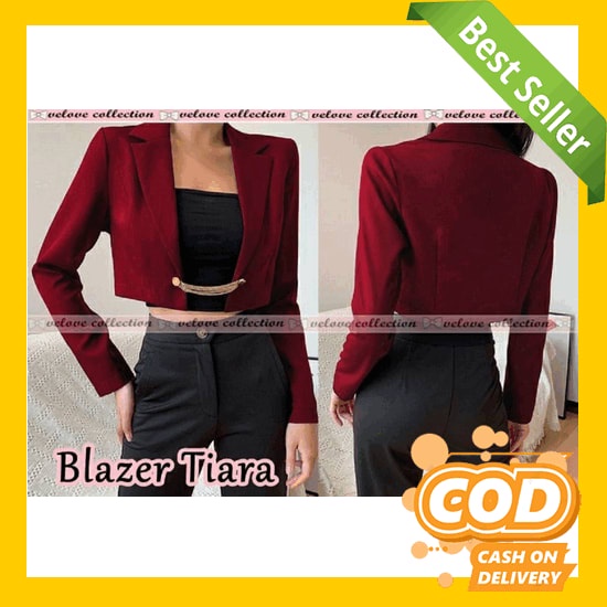 Blazer Wanita Import Trendy Terbaru Motif Polos Bkk Pakaian Luar Wanita Warna Polos Elegan Mantel Wo