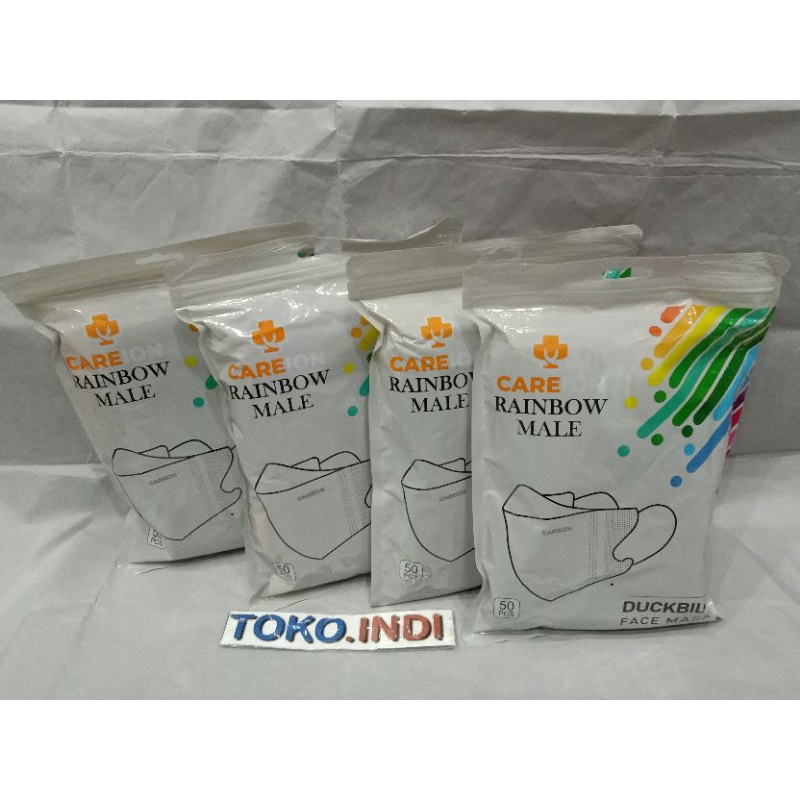 MASKER DUCKBILL CAREION RAINBOW ISI 50 / Masker Rainbow / Masker Duckbill