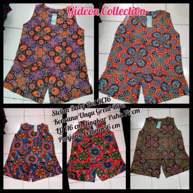 Stelan Baby Dol RC16 Kencana Ungu Great Biru