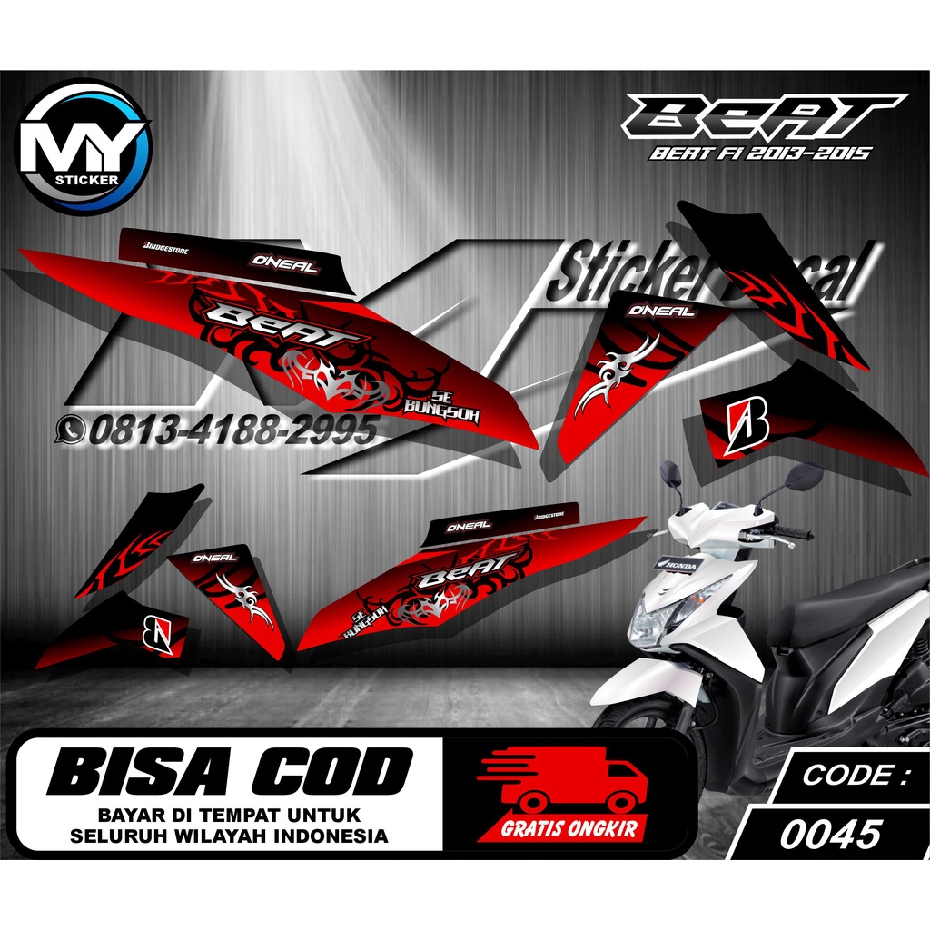 0045 Sticker List Variasi Beat 2013-2015  - Striping Variasi Beat 2013-2015 Terbaru - Stiker List Va