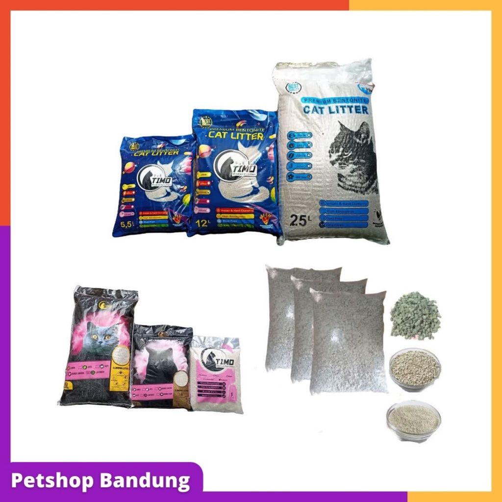 PETSHOP BANDUNG Pasir Kucing Gumpal Wangi & Pasir Zeolit 1KG