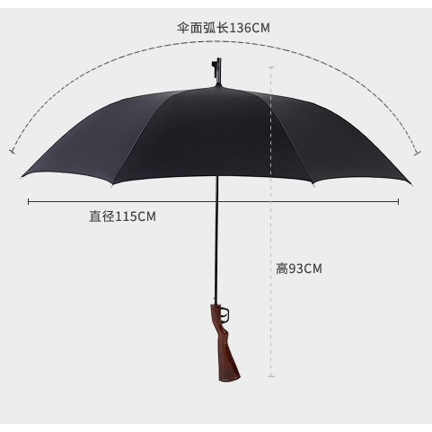 Funny Umbrella Payung auto Keren Lucu Unik bentuk Pistol size Besar