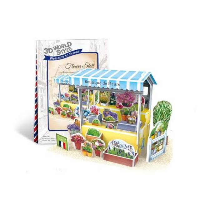 CUBIC FUN 3D WORLD STYLE PUZZLE FRANCE FLOWER STALL