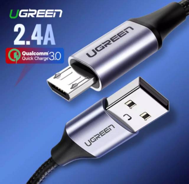 Ugreen Kabel Charger Micro 3A 25/50/100/150/200/300 cm - Kabel Charger Ugreen Micro Usb Original