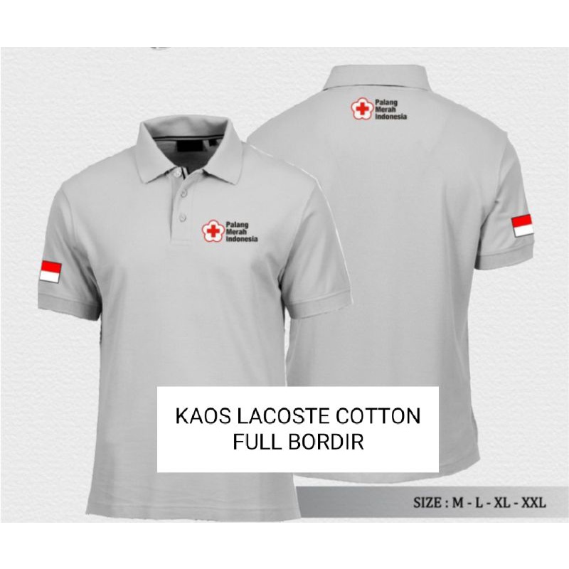 KAOS KRAH PMI KAOS POLO SHIRT PALANG MERAH INDONESIA BAJU PMI FULL BORDIR.