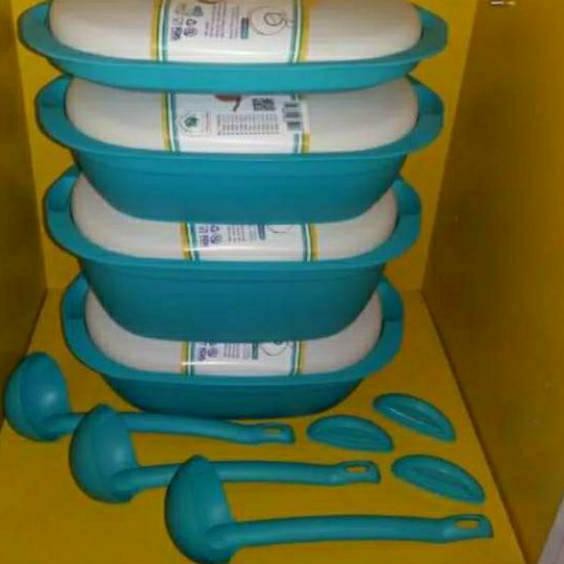 ✯ WADAH SAJI VERONA GREEN LEAF SET 4 ❂