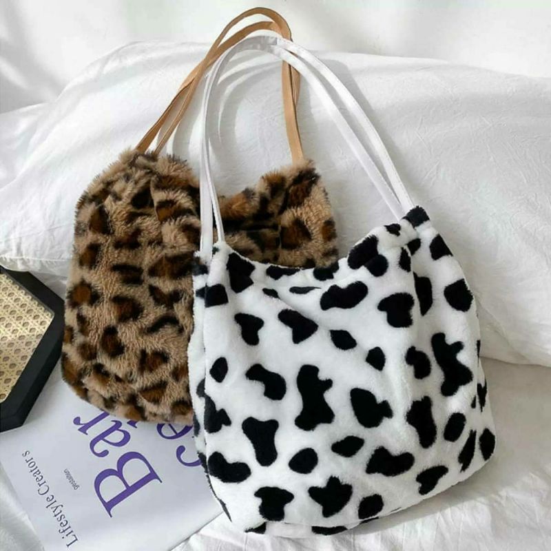 BY-FREYA TAS TENGTENG BULU TAS WANITA BULU SAPI DAN MACAN