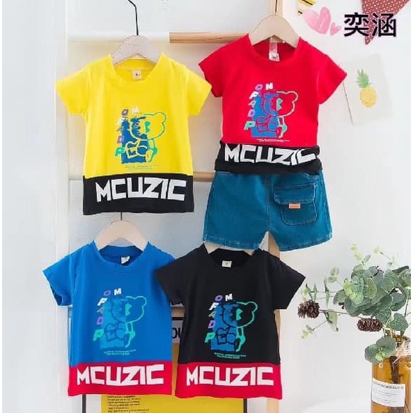 Promo !! Setelan anak import /  setelan mcuzic mofad bear ukuran 10bulan - 2tahun / Setelan baju anak cowok termurah